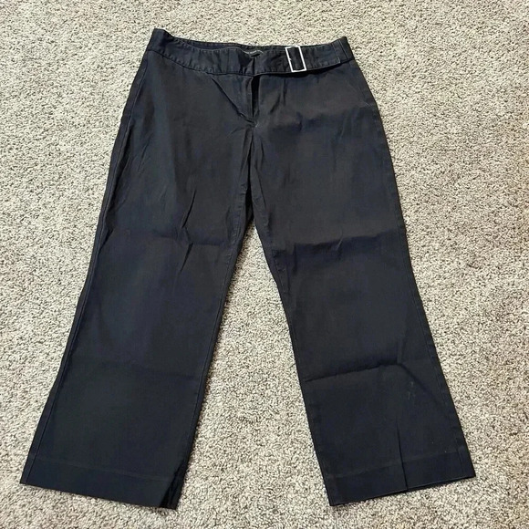 Express Womens Pants Black Low Rise Buckle Size 6 M Editor Oldskool‎ Boot Grunge - Picture 1 of 12